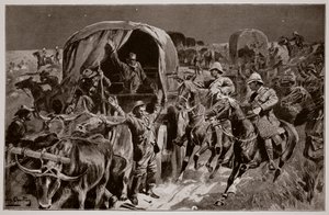 Night Attack on a Boer Convoy by Mounted Infantry under Colonel Williams, after a Drawing by a British Officer by John Charlton
